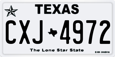 TX license plate CXJ4972