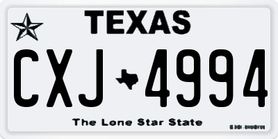 TX license plate CXJ4994