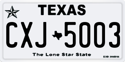 TX license plate CXJ5003