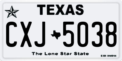 TX license plate CXJ5038
