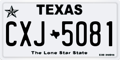TX license plate CXJ5081