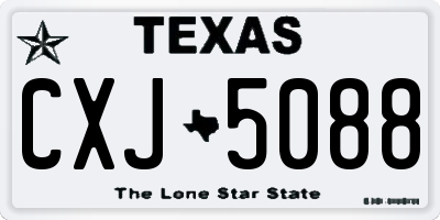 TX license plate CXJ5088
