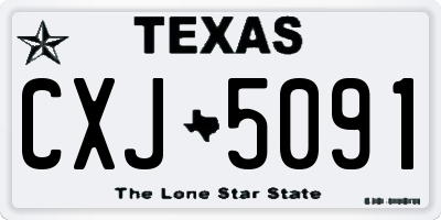 TX license plate CXJ5091