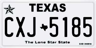 TX license plate CXJ5185