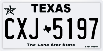 TX license plate CXJ5197