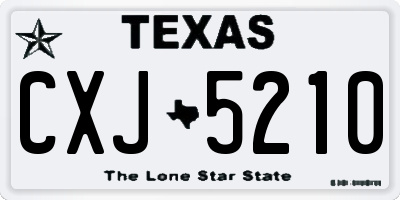 TX license plate CXJ5210