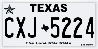 TX license plate CXJ5224