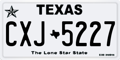 TX license plate CXJ5227
