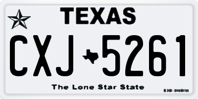 TX license plate CXJ5261