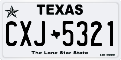 TX license plate CXJ5321