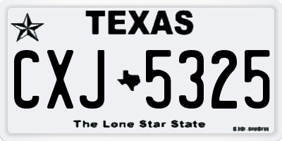 TX license plate CXJ5325