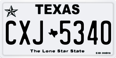 TX license plate CXJ5340