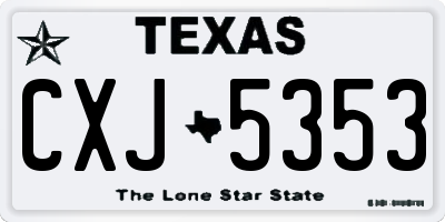 TX license plate CXJ5353