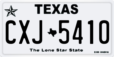 TX license plate CXJ5410