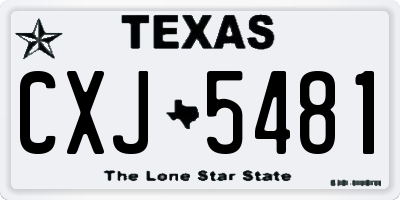 TX license plate CXJ5481