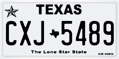 TX license plate CXJ5489