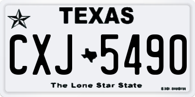 TX license plate CXJ5490