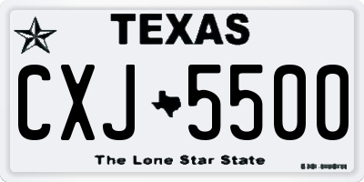 TX license plate CXJ5500