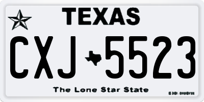TX license plate CXJ5523