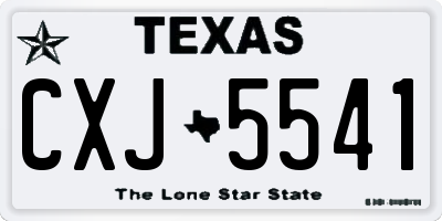 TX license plate CXJ5541