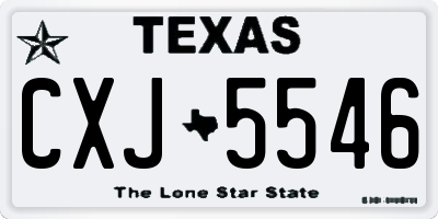 TX license plate CXJ5546