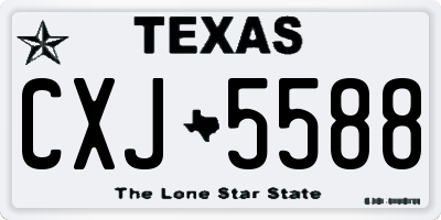 TX license plate CXJ5588