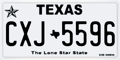 TX license plate CXJ5596