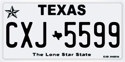 TX license plate CXJ5599