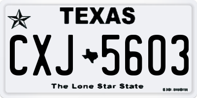 TX license plate CXJ5603