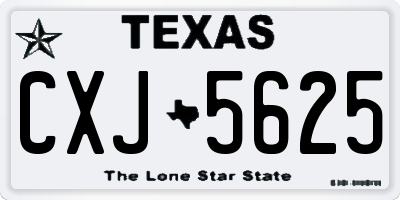 TX license plate CXJ5625