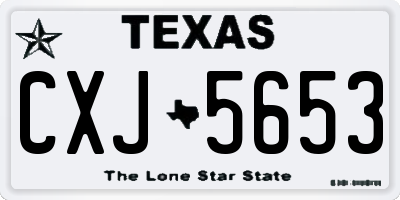 TX license plate CXJ5653