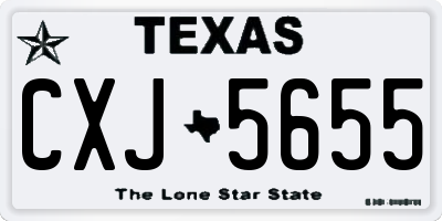 TX license plate CXJ5655