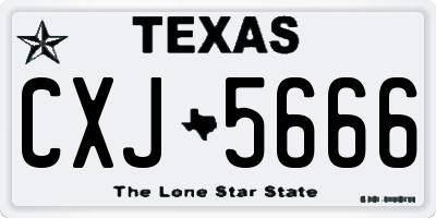 TX license plate CXJ5666