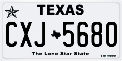 TX license plate CXJ5680
