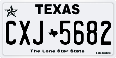 TX license plate CXJ5682