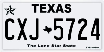 TX license plate CXJ5724