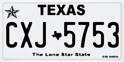 TX license plate CXJ5753