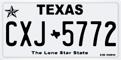 TX license plate CXJ5772