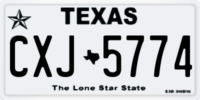 TX license plate CXJ5774