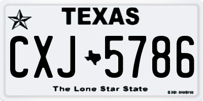TX license plate CXJ5786