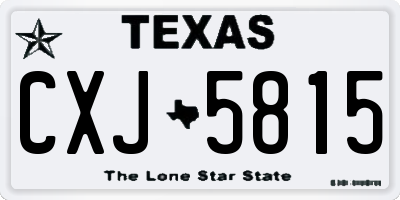TX license plate CXJ5815