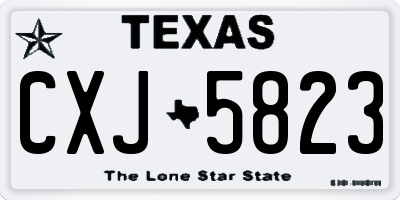 TX license plate CXJ5823