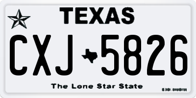 TX license plate CXJ5826
