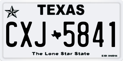 TX license plate CXJ5841