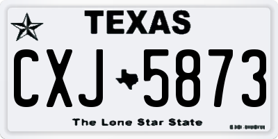 TX license plate CXJ5873