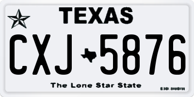 TX license plate CXJ5876