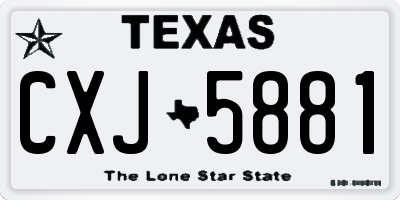 TX license plate CXJ5881