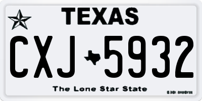 TX license plate CXJ5932