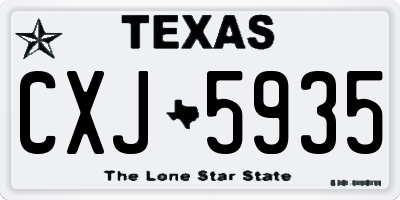 TX license plate CXJ5935