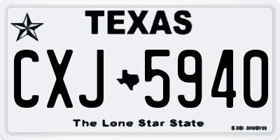 TX license plate CXJ5940